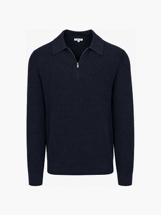 McGregor Half Zip Pikétröja Knitted Structure Marinblå