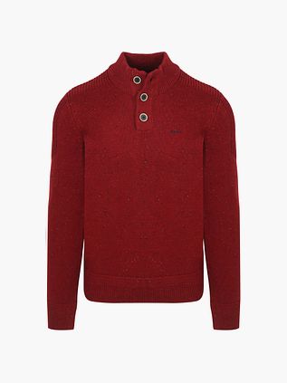 NZA Conor pullover med høj krave i kirsebærrød melange