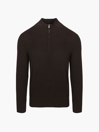 Profuomo Halv Zip Pullover Struktur Brun