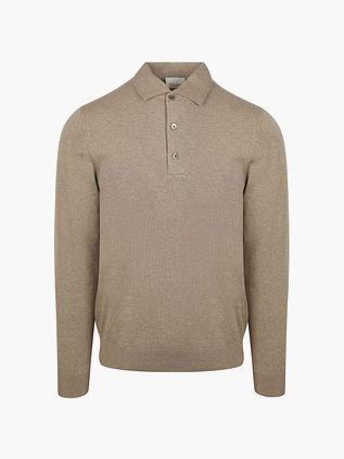 Profuomo Langærmet Poloshirt Luxury Basic Beige