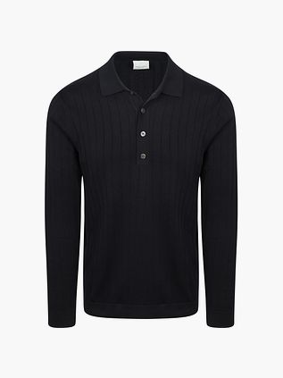 Profuomo Longsleeve Polo Shirt Dropneedle Navy