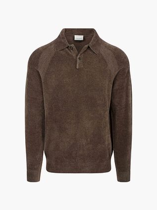 Profuomo Longsleeve Poloshirt Chenille Bruin