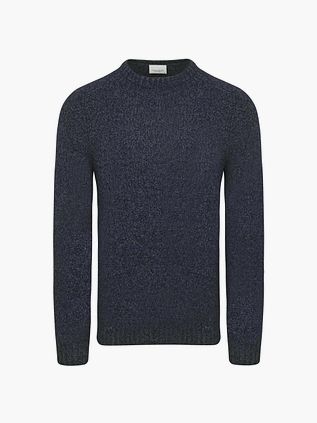 Profuomo Pullover i Kogt Uld i Marineblå