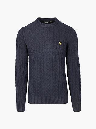 Pullover a trecce Lyle & Scott blu navy
