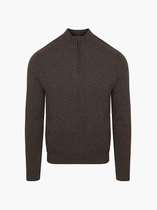 Steppin' Out Sweter Half Zip Brown