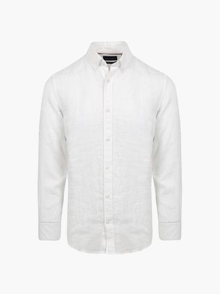 Suitable Skjorte i Linsk Stoff Hvit