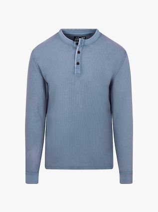 Superdry Pullover Henley Textured Blue