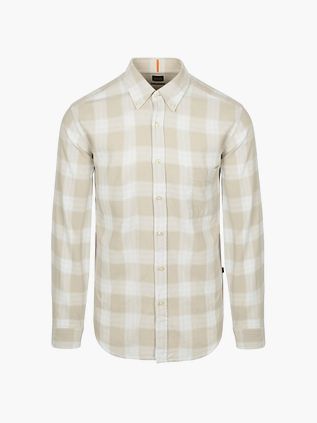 BOSS Rickert Skjorte Beige Ternet