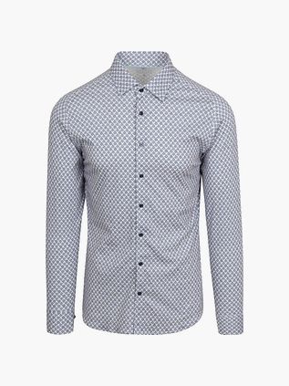 Desoto Skjorte med Blomsterprint i Blå Beige