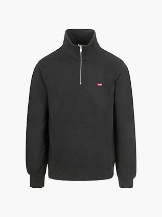 Levi's Half-Zip Sweater aus Baumwolle in Schwarz