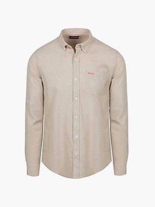 NZA Skjorte Hør-Bomuldsblanding Beige