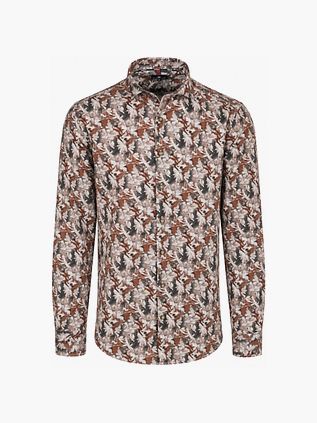 State of Art Shirt Twill Leaf Print