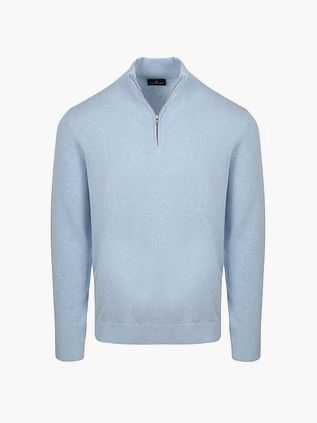 Steppin' Out Colin Jersey Half Zip Light Blue