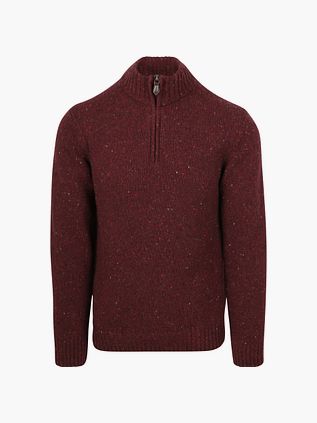 Suitable Half Zip Trøje Donnegal Tweed Eco Wool Burgundy