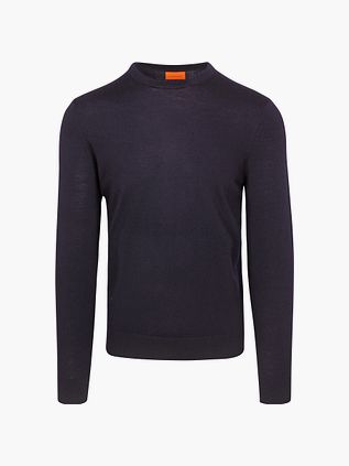 Suitable Merino Rundhalspullover Dunkelblau