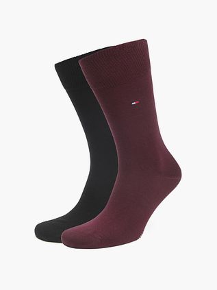 Tommy Hilfiger Klassisk 2-Pak Sokker Burgundy Sort
