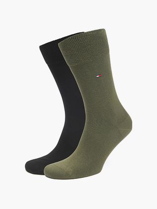 Tommy Hilfiger Klassisk 2-Pak Sokker Grøn Sort