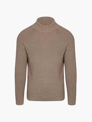 Blue Industry Højhalset Pullover i Beige Melange