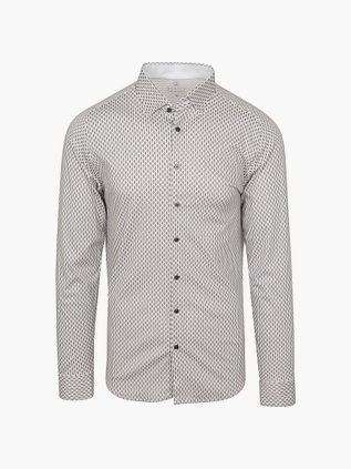 Desoto Camisa Sin Plancha Estampado Blanco