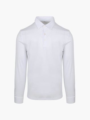 Desoto Langærmet Poloshirt Essential Hvid