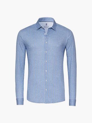 Desoto Skjorte Twill Stripe Blå
