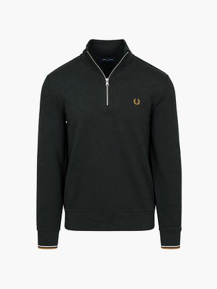 Fred Perry Half Zip Sweter Ciemnozielony 78C