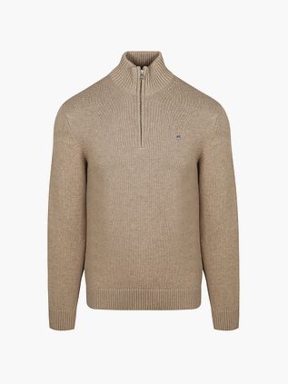 GANT Genser Halv Glidelås Beige