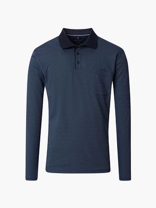 Polo de manga larga CASAMODA con textura, azul marino