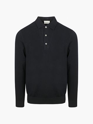 Profuomo Long Sleeve Polo Luxury Basic Navy
