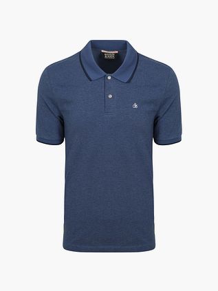 Scotch and Soda Melange Poloshirt Mørkeblå