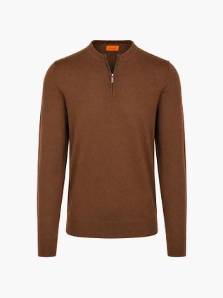 Suitable Crew Zip Merino Braun
