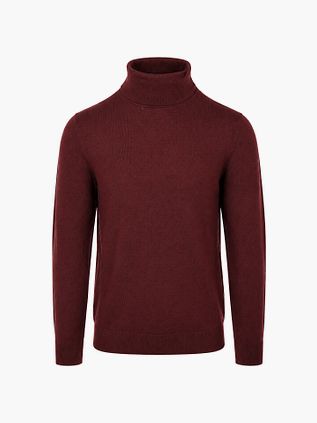 Suitable Pull Col Roulé Merino Bordeaux