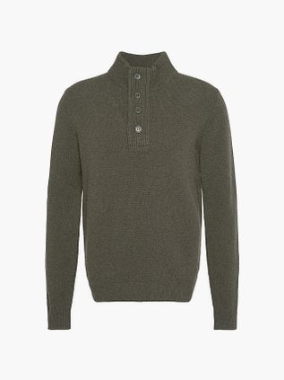 Barbour sweter z wełny z naszywką, zielony
