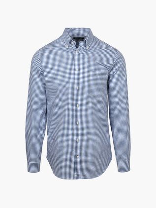 Camicia Steppin' Out in popeline a quadri azzurro chiaro