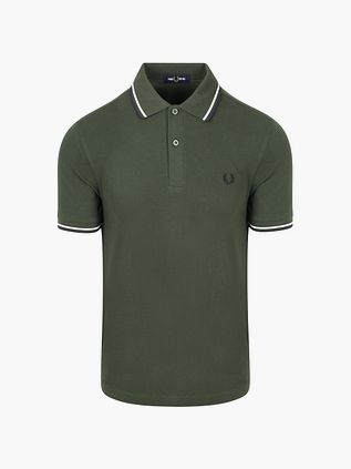 Fred Perry Polo Twin Tipped M3600 Donkergroen 53A