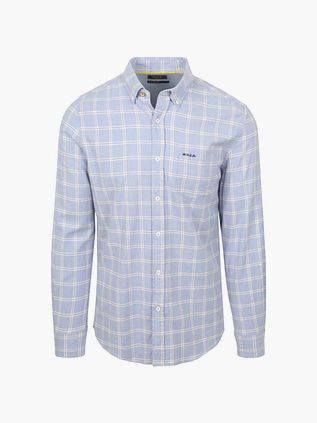 NZA Skjorte Armando Flannel Ternet Blå