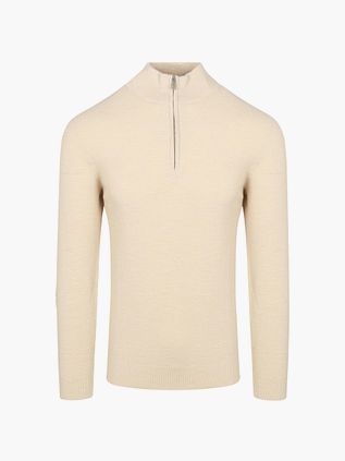 Profuomo Half Zip Pullover Struktureret Ecru