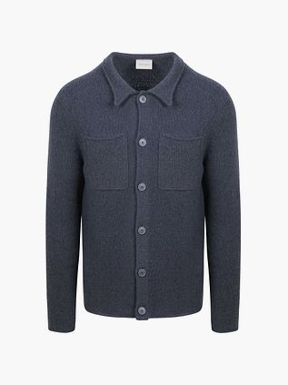 Suitable Cardigan Boiled Wool Blue