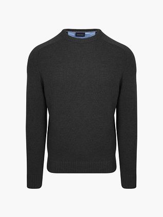 Suitable Lambswool Trøje Rund Hals Antracit