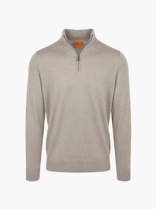 Suitable Merino Half Zip Sweater Bright Taupe