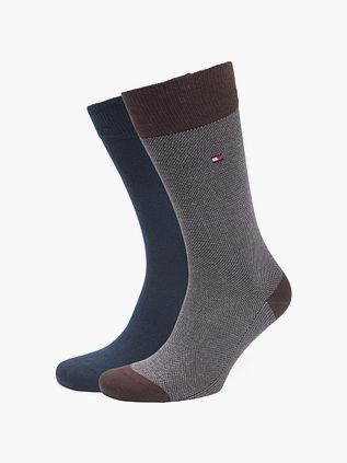 Tommy Hilfiger 2-pak Sokker Birdseye Burgundy Navy