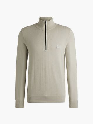 BOSS Kanobix Half Zip Trøje i Ecru