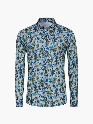 Desoto Skjorte Med Blomstertryk Blå