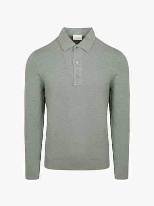 Profuomo Langærmet Poloshirt Luxury Basic Grøn