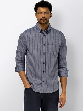 Chemise State of Art Rayée Bleu Foncé