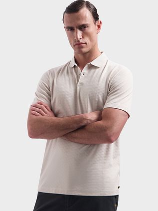 No Excess Knitted Poloshirt Structure Ecru