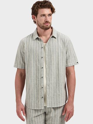 No Excess Short Sleeve Overhemd Stripe Grijs