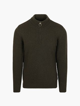 Barbour Halv Lynlås Trøje i Ulvegrøn Uld