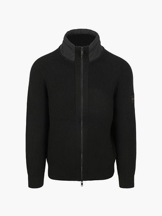 BOSS Pull Kigloo Cardigan Wool Blend Noir