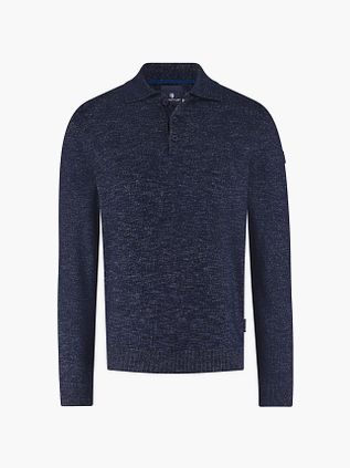 Maglia State Of Art con collo polo mélange navy